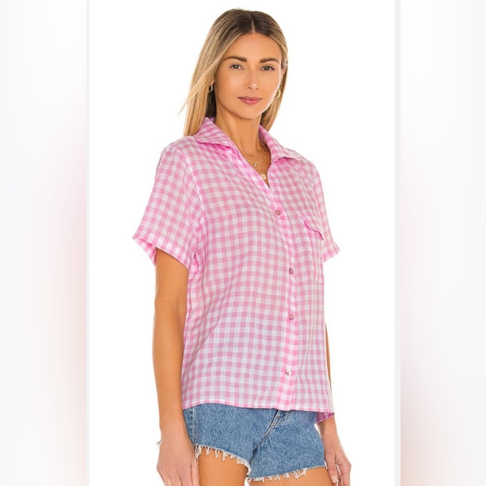 COPY - NWT- Frankie’s Bikinis Lou Linen Top